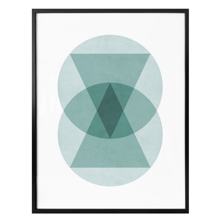 Poster Nouveauprints - Circles & triangles aqua - WA289988