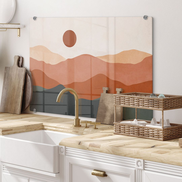 Spritzschutz Sanfte Hügel in der Abendsonne - Costa - WA486056