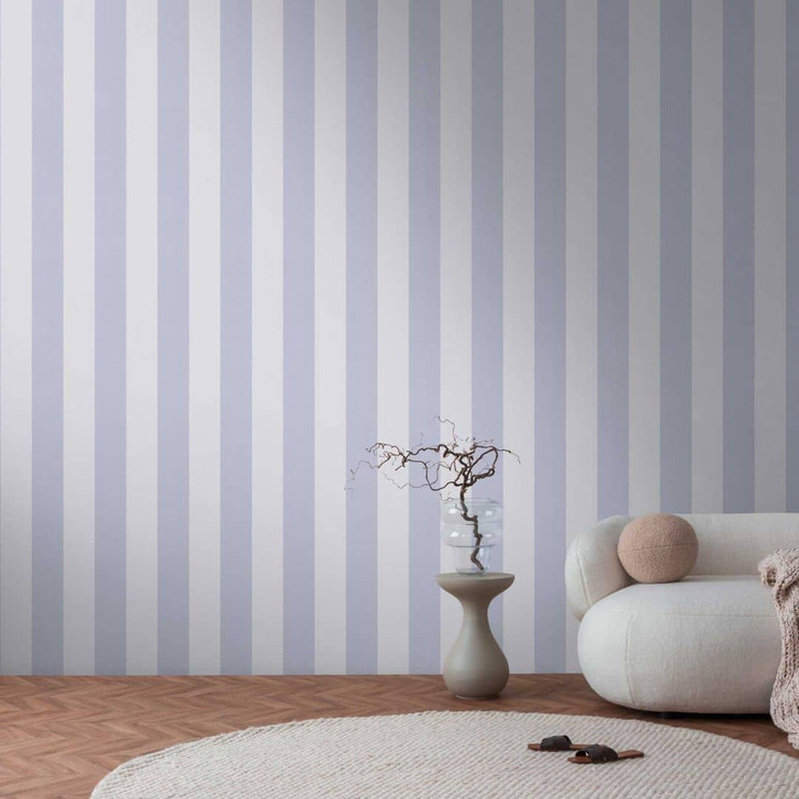 Streifentapete Blau Hellgrau – Vliestapete mit Textilstruktur modern & maritim - WA458892