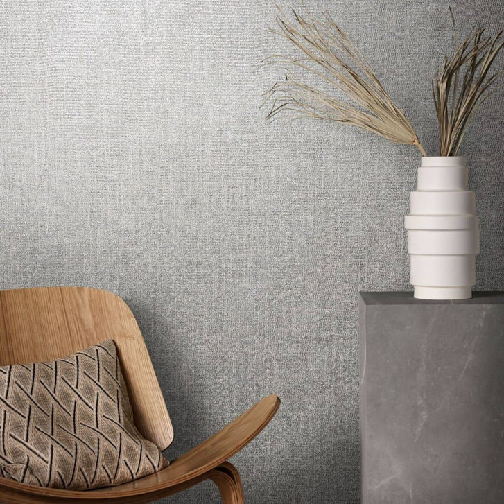 Vliestapete mit starkem Textil-Look grau, grün Struktur - WA451479