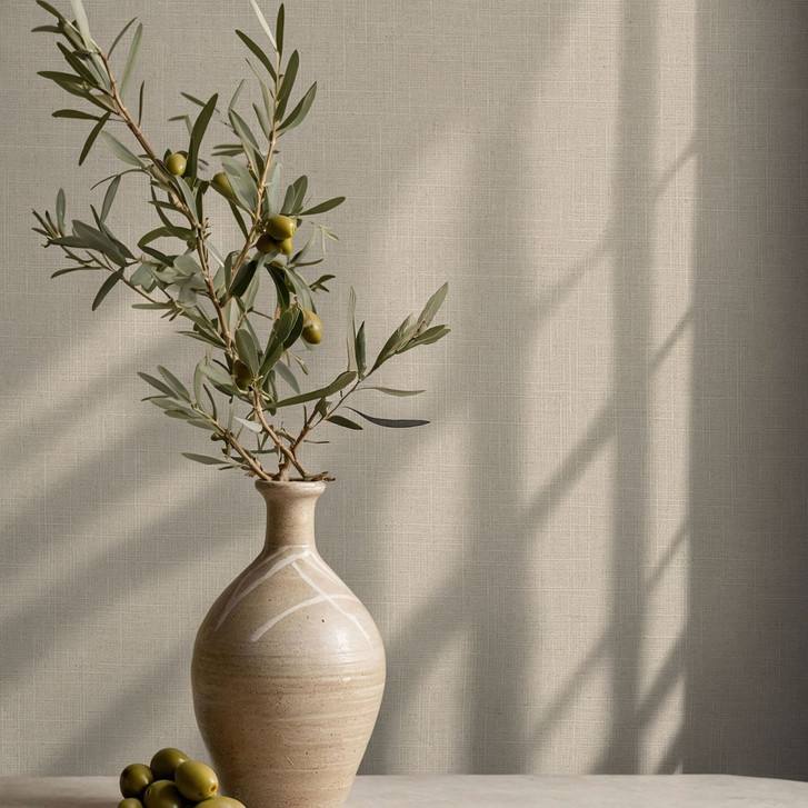 Vliestapete Textil, Struktur Uni Modern matt in Beige - WA508269