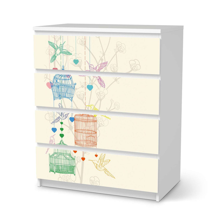 Folie IKEA Malm Kommode 4 Schubladen - Birdcage - CR105556