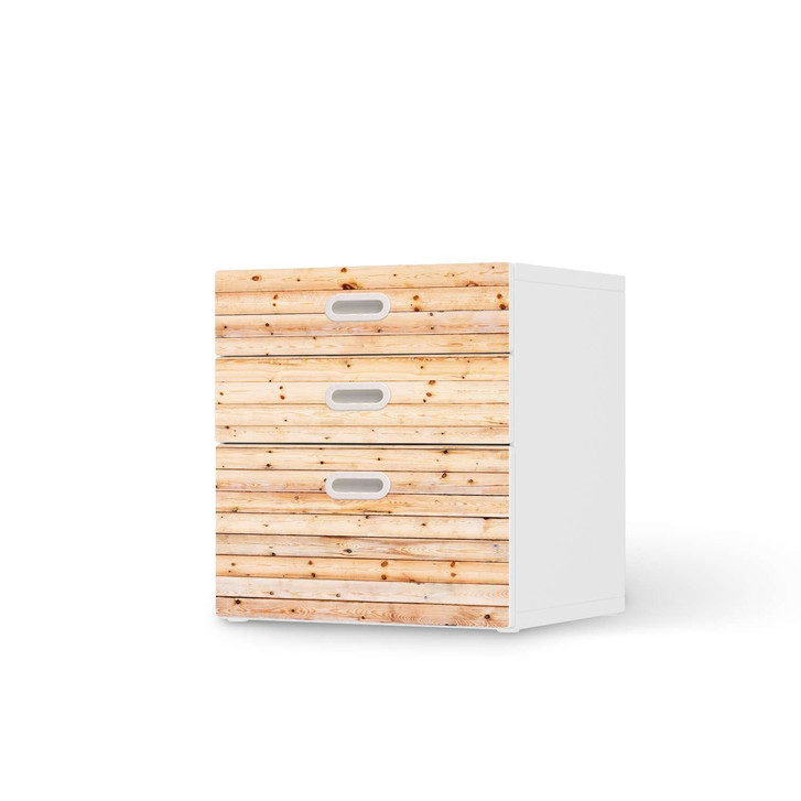 Folie IKEA Stuva / Fritids Kommode - 3 Schubladen - Bright Planks - CR105852