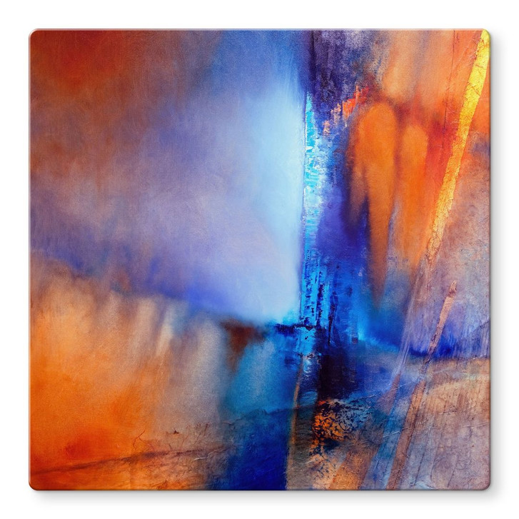 Glasbild Kontrast aus Eis und Glut - Schmucker - Quadratisch - WA495249