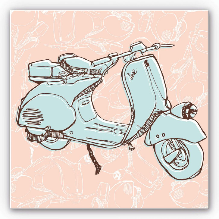 Hartschaumbild Illustrated Vespa - quadratisch - WA130115