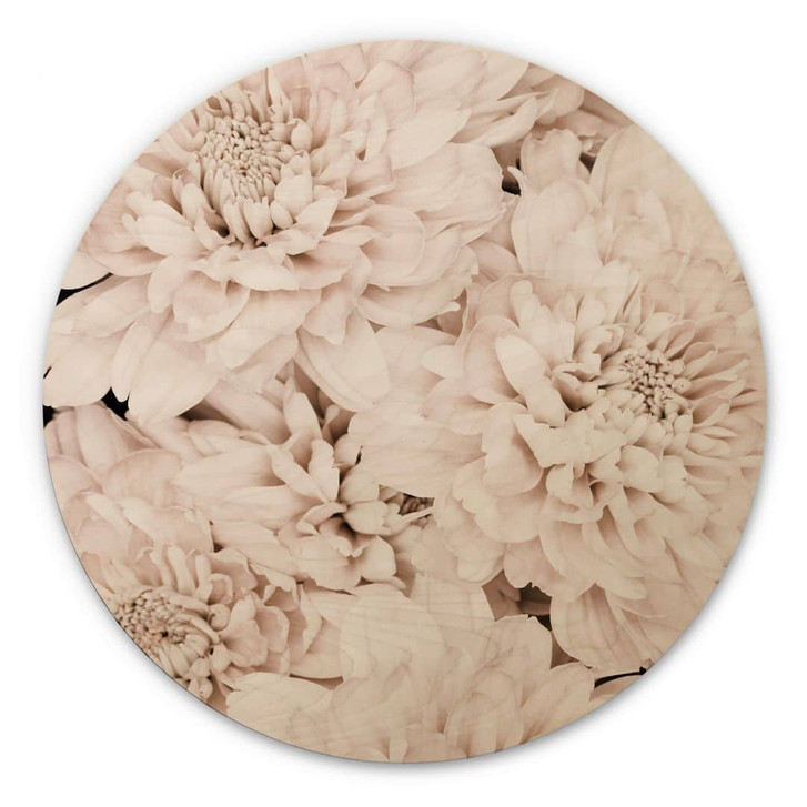 Holzbild 1X Studio - Aster Apricot - Rund - WA321055