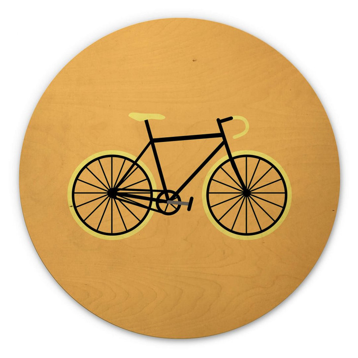 Holzbild Kubistika - Fahrrad Liebe - Rund - WA309695