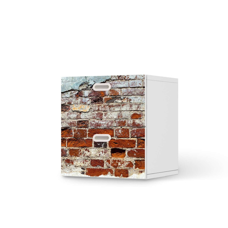 Klebefolie IKEA Stuva / Fritids Kommode - 2 Schubladen - Backstein - CR110014
