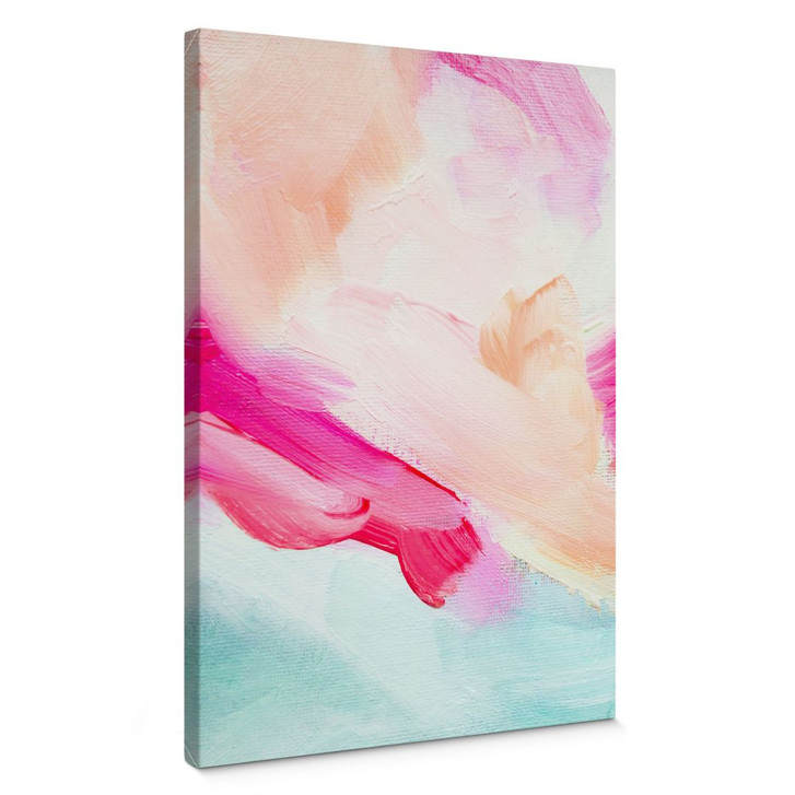 Leinwandbild Pinselstriche Pink und Türkis - Haniff - WA403372