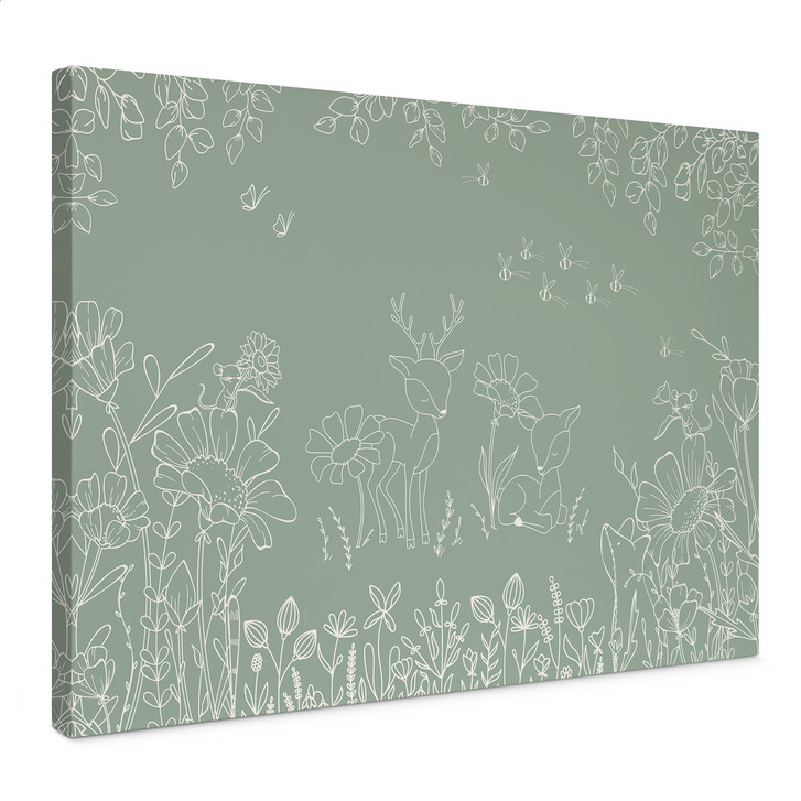 Leinwandbild Zwei Rehe auf der Blumenwiese - Oliver Robins - WA512746