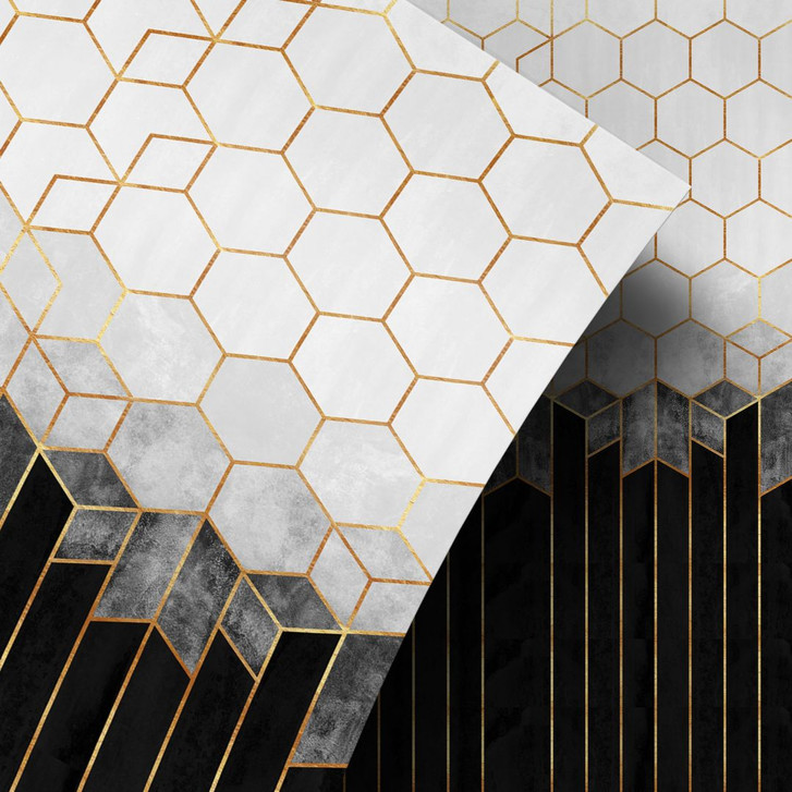 Möbelfolie Fredriksson - Hexagone: Schwarz und Grau - WA285586