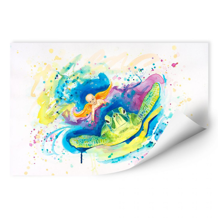 Wallprint Buttafly - Endangered green sea turtle - WA182274