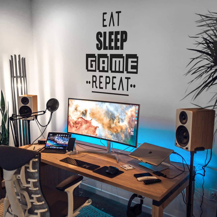Wandtattoo Eat sleep game repeat - WA324404