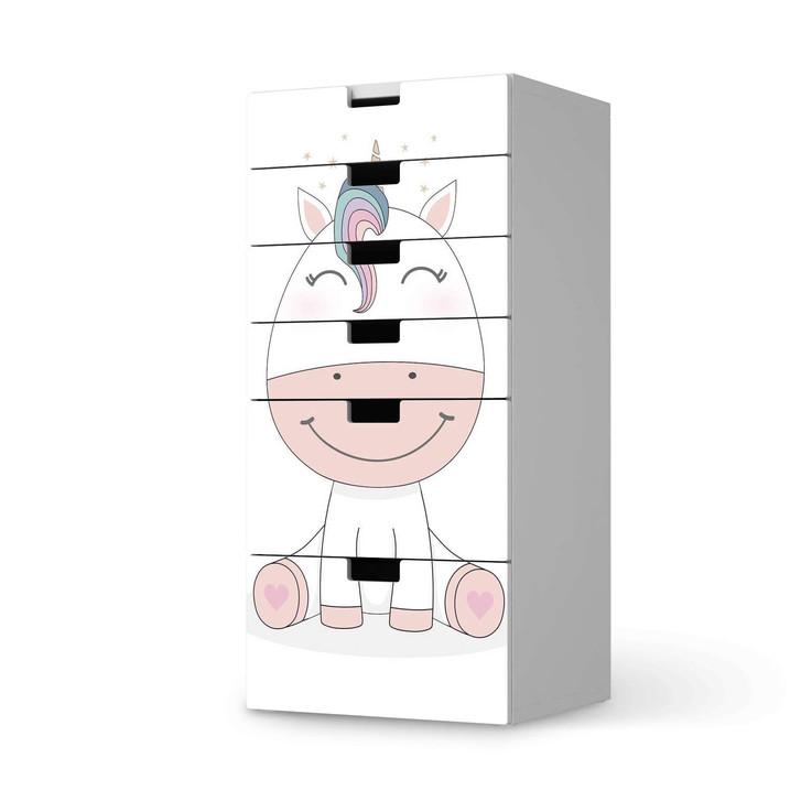 Klebefolie IKEA Stuva / Malad Kommode - 6 Schubladen - Baby Unicorn - CR110409