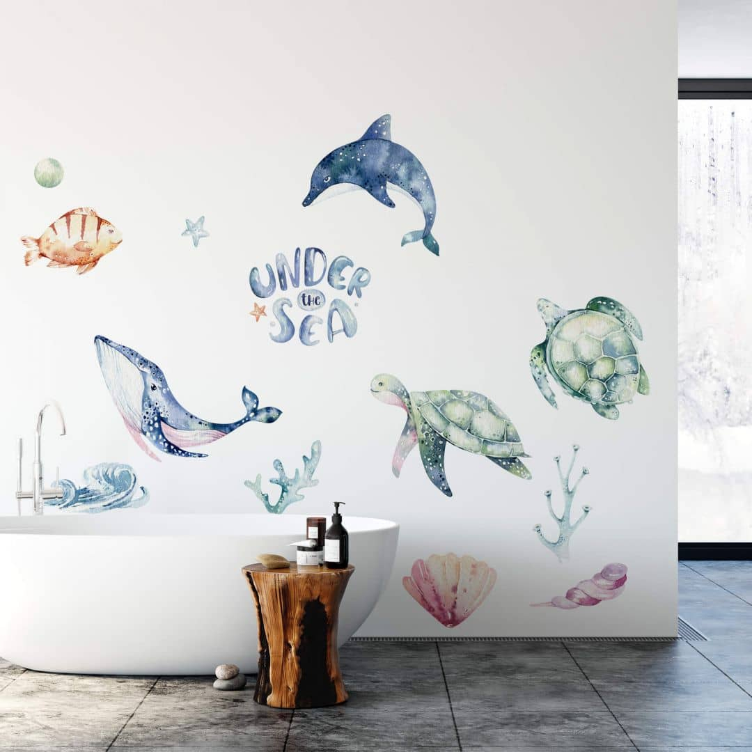 Wandtattoo Kvilis - Bunte Unterwasserwelt (24-teilig)