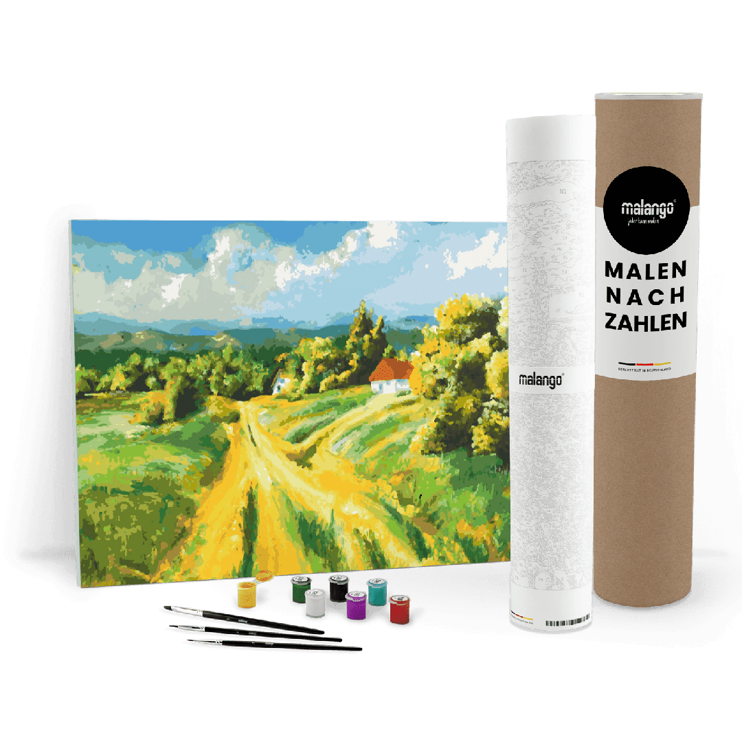 Malen nach Zahlen Leinwandbild - Landschaft im Sommer