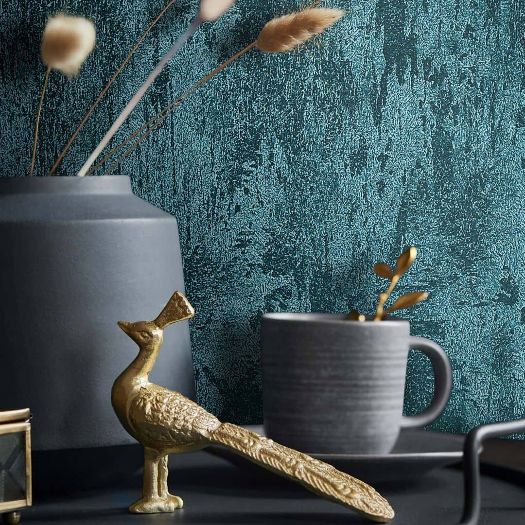 Vliestapete Betonoptik Metalloptik Modern glänzend in Grün