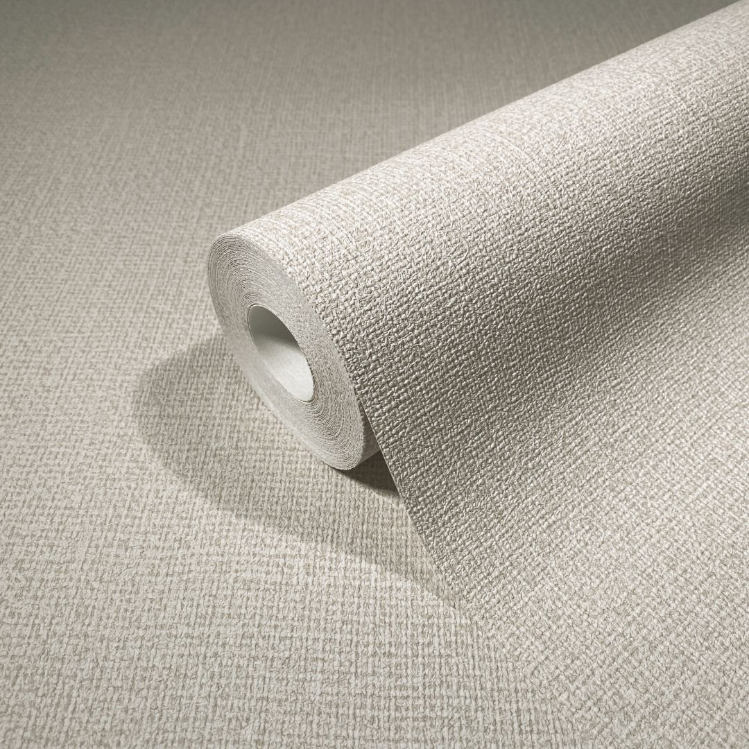 Vliestapete in textilem Uni beige Struktur