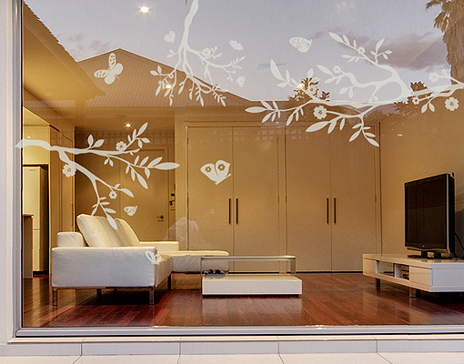 Glasdekor Drei Äste