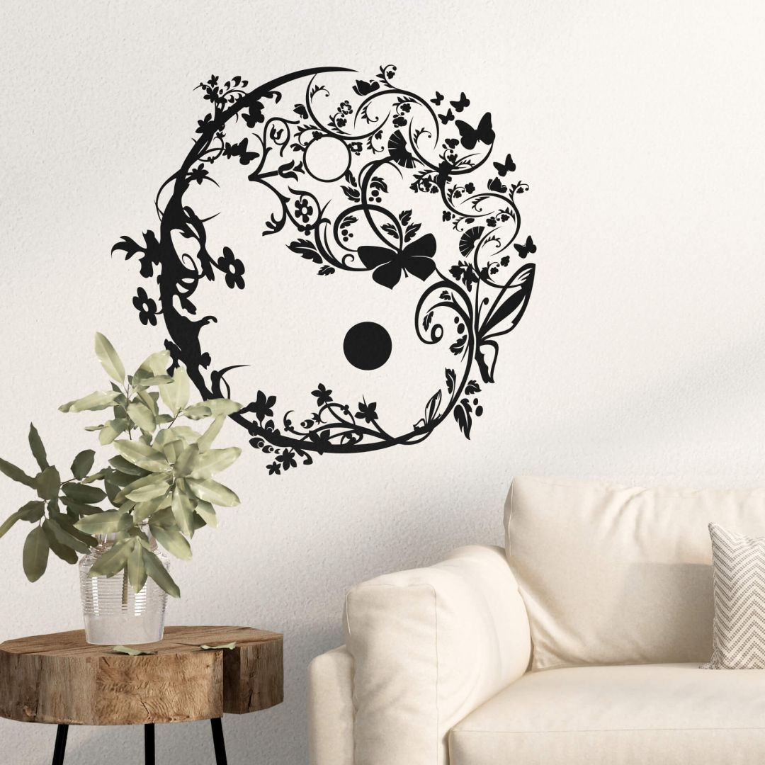 Wandtattoo Yin Yang Ornamental
