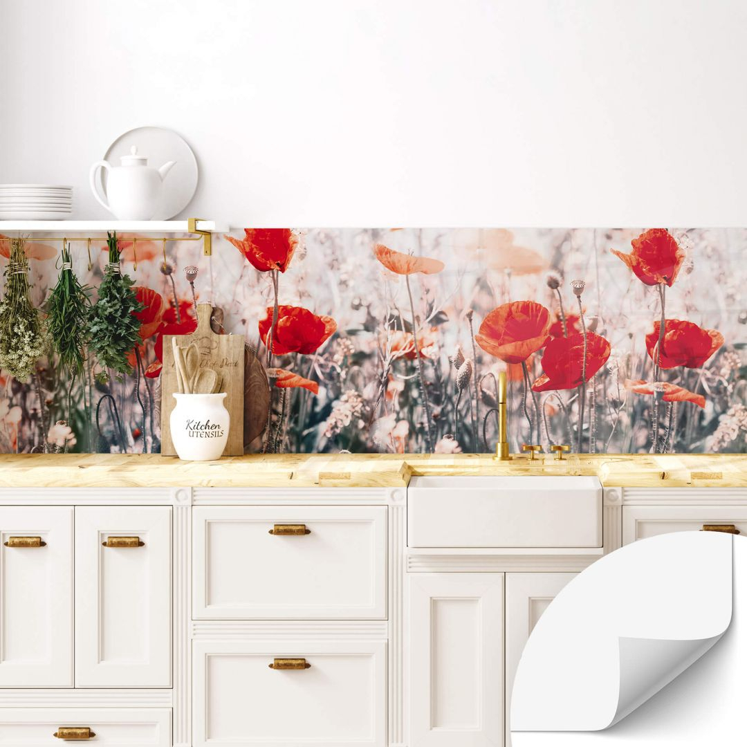 Selbstklebende Küchenrückwand Roter Sommermohn