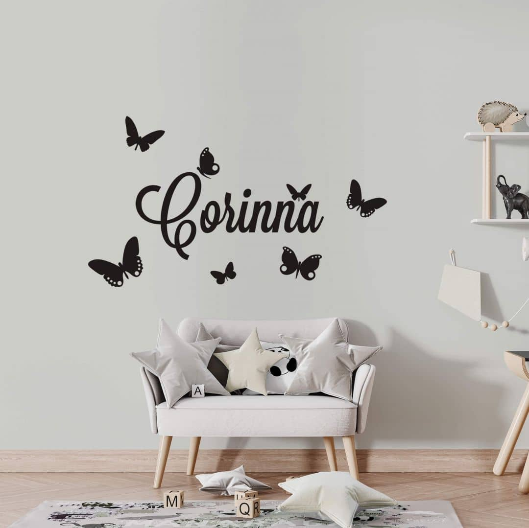 Wandtattoo + Name - Schmetterlinge 2
