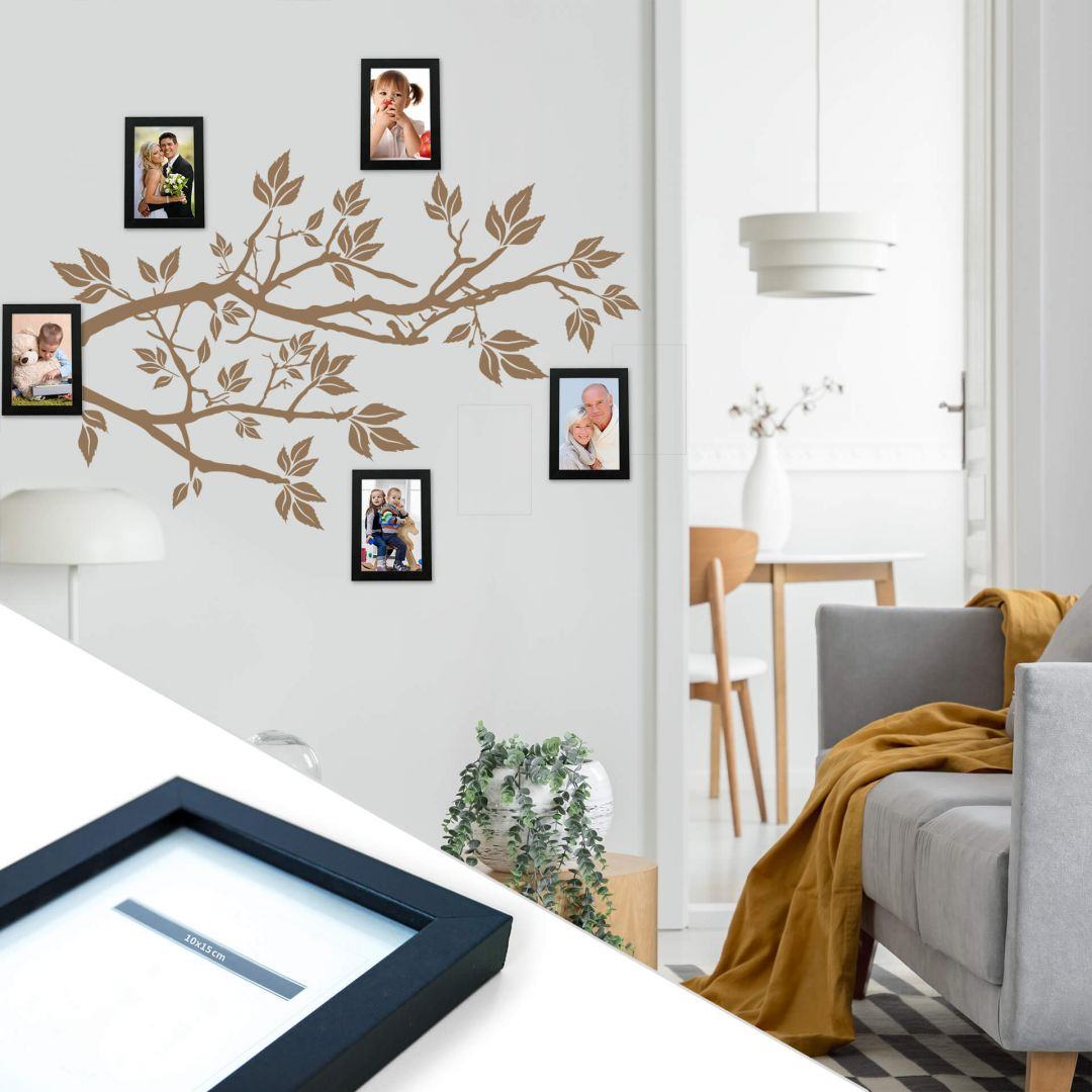 Wandtattoo Ast 2 inkl. 5 Bilderrahmen