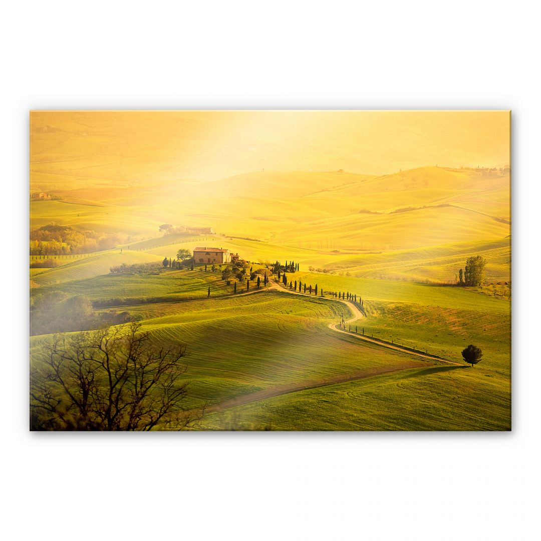 Acrylglasbild Weitblick in der Toskana