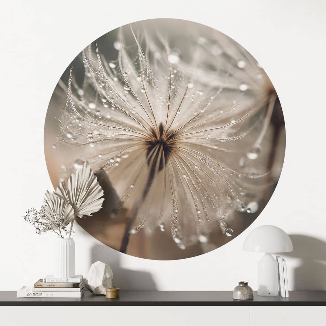 Wandtattoo Pusteblume in Morgentau - Treechild - Rund