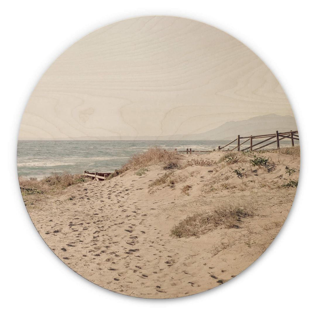 Holzbild 1X Studio - Strandaufgang an den Dünen - Rund