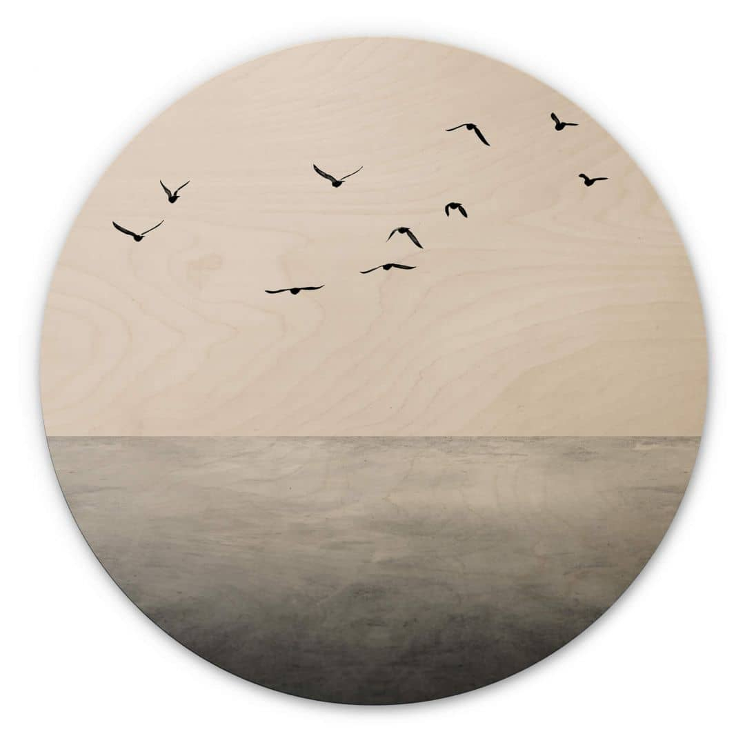 Holzbild offenes Meer Ø 45cm