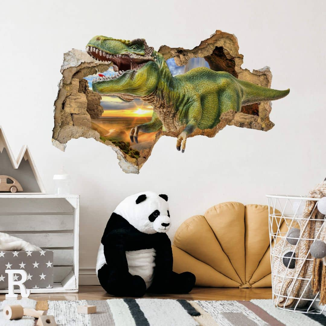 3D Wandtattoo T-Rex im Sonnenuntergang 