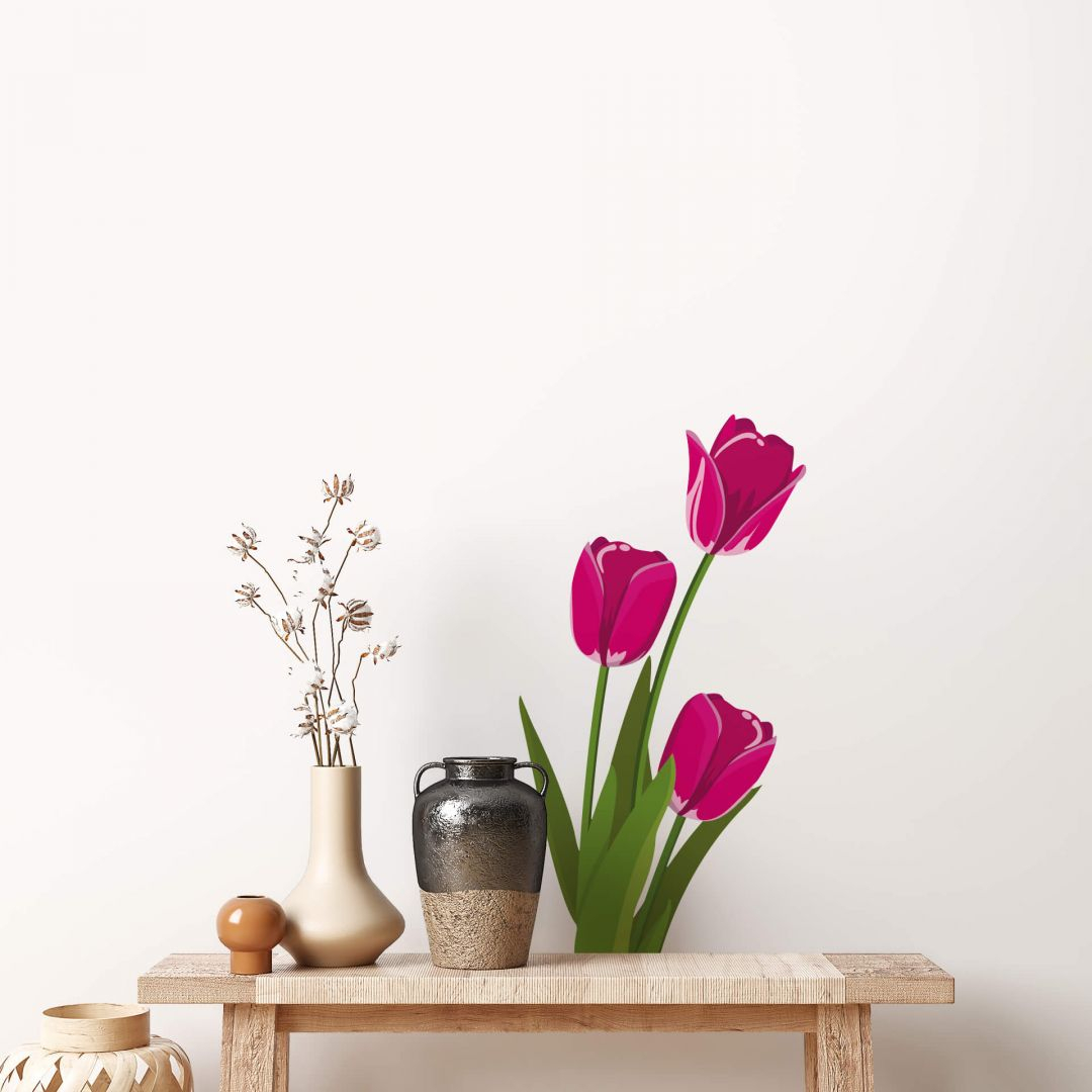 Wandtattoo Tulpen - pink